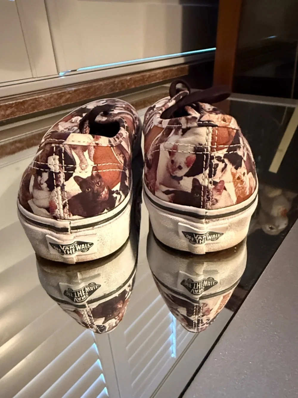 Vans Women's Brown Multi Cat Print Era Skate Shoes - Picture 3 of 3